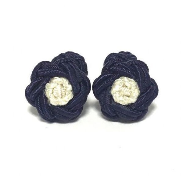 画像1: NEW TYPE FLOWER CUFFKNOTS/ネイビー・シャンパン (1)