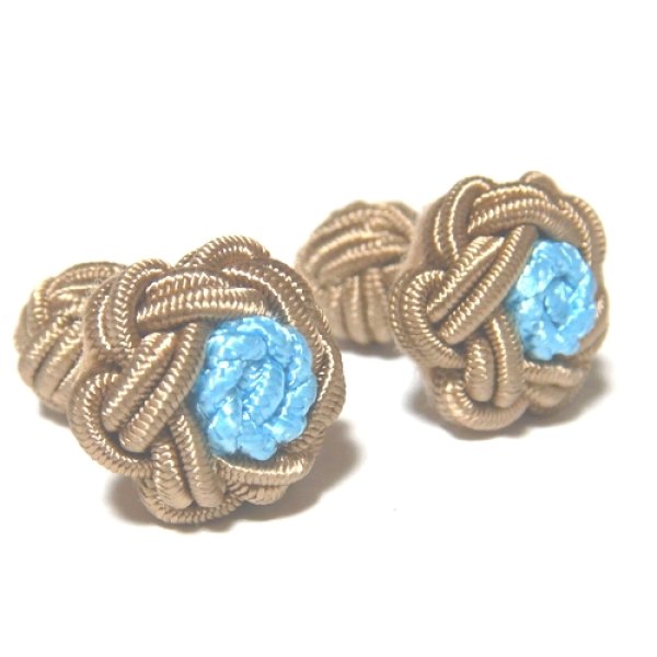 画像2: NEW TYPE FLOWER CUFFKNOTS／フレンチベージュ・アクアブルー (2)