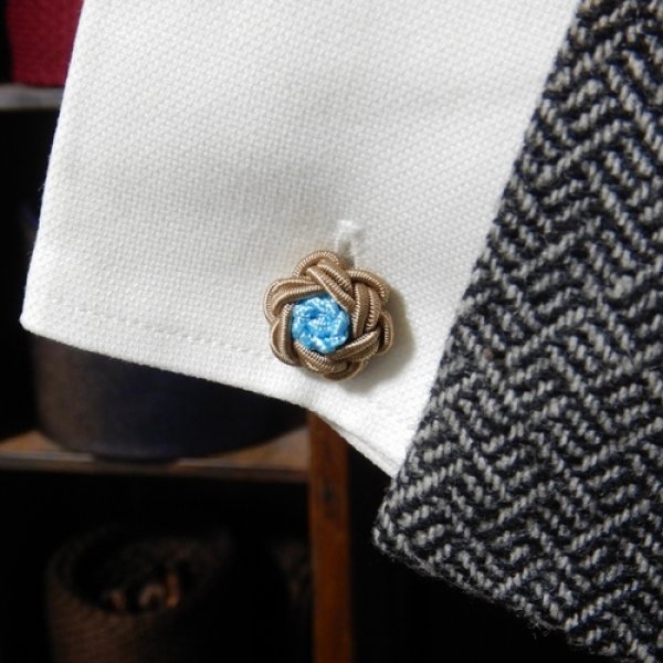 画像3: NEW TYPE FLOWER CUFFKNOTS／フレンチベージュ・アクアブルー (3)